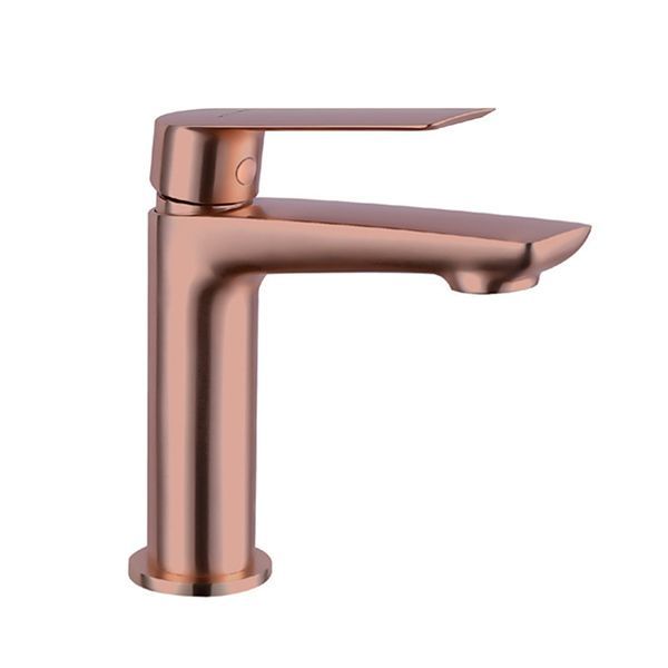 Смеситель для умывальника Demm SLEEK на 1отв.,излив: 11,5см с донным клапаном, цвет: РОЗОВОЕ ЗОЛОТО